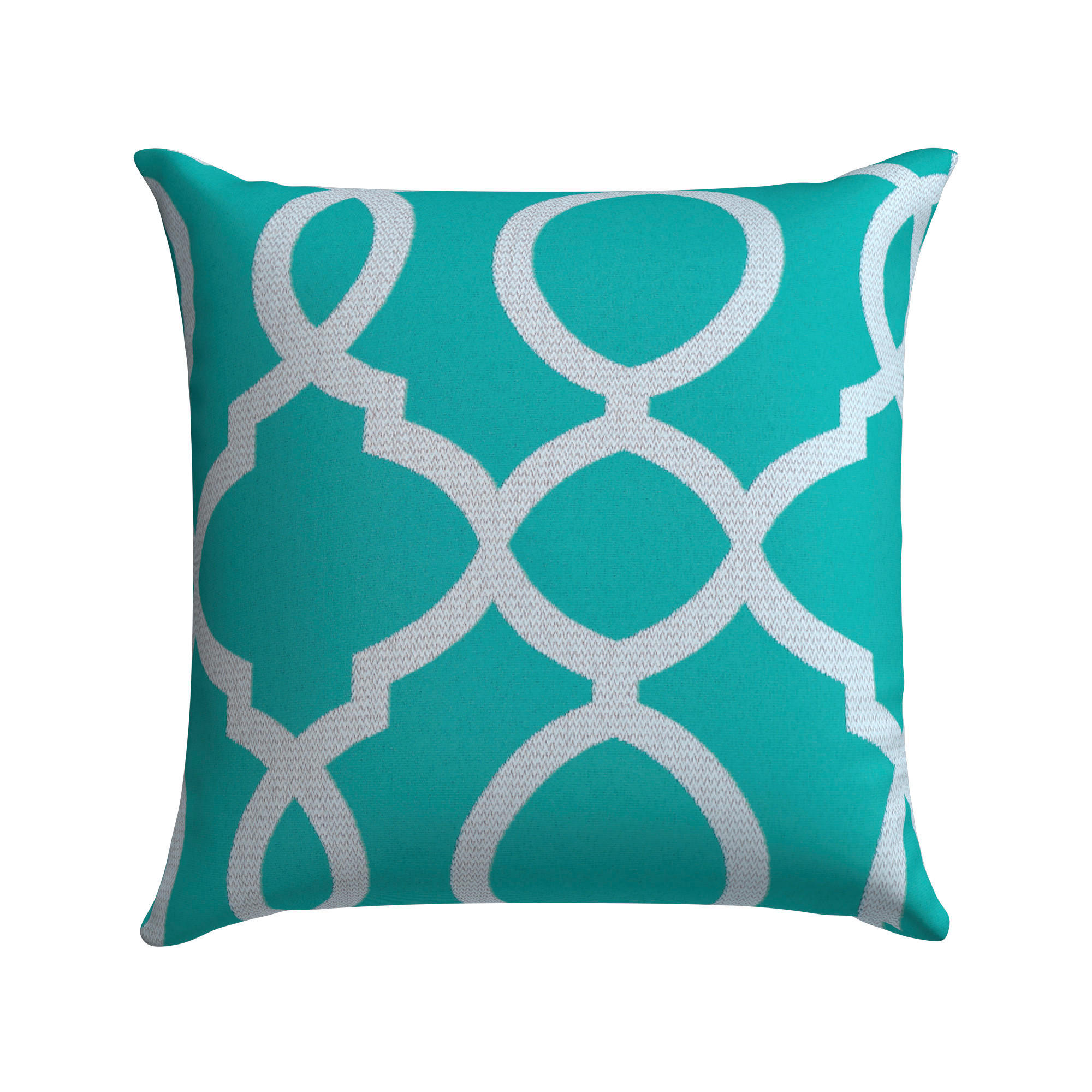 ZIERKISSEN in Weiß, Türkis 48/48 cm  - Türkis/Weiß, Basics, Textil (48/48cm)