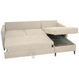 ECKSOFA Beige Chenille  - Beige/Schwarz, KONVENTIONELL, Holz/Textil (159/221cm) - Carryhome