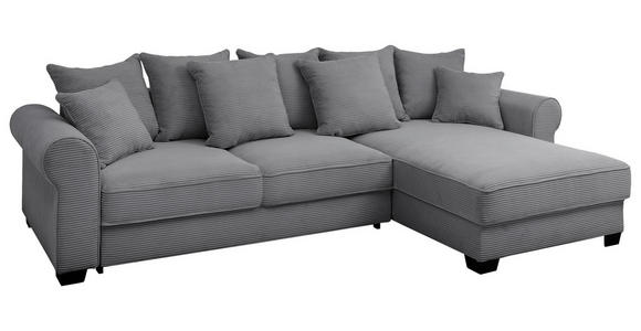 ECKSOFA Dunkelgrau Cord  - Dunkelgrau/Schwarz, KONVENTIONELL, Kunststoff/Textil (318/197cm) - Hom`in