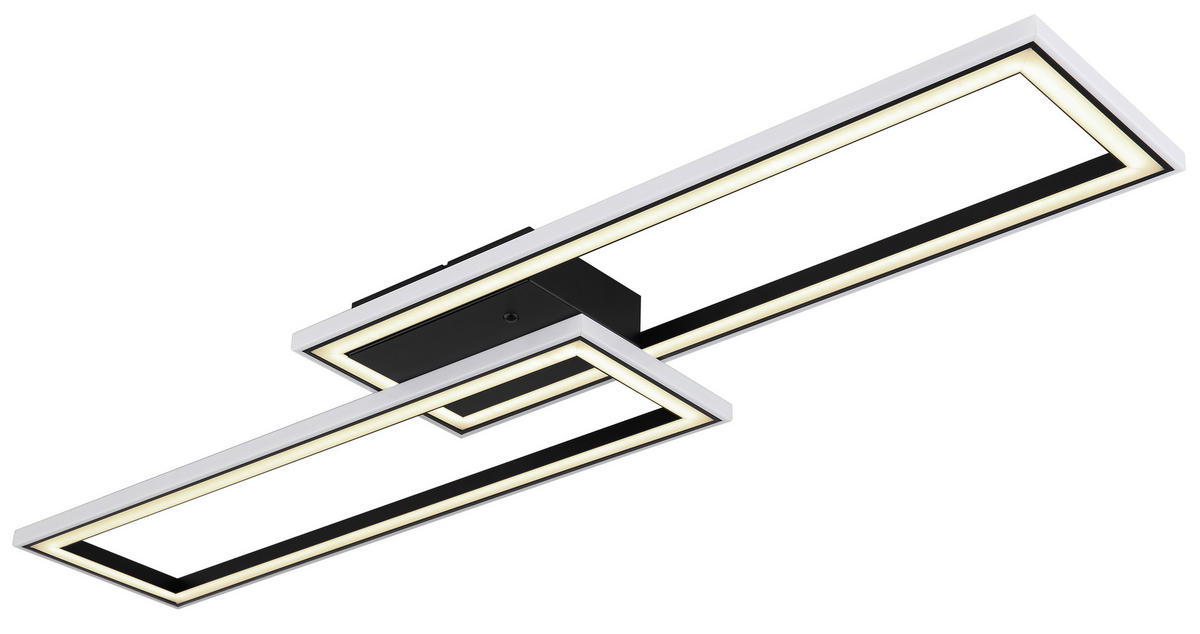 LED-DECKENLEUCHTE 30 W    94,5/24/5,5 cm  - Opal/Schwarz, Design, Kunststoff/Metall (94,5/24/5,5cm) - Globo