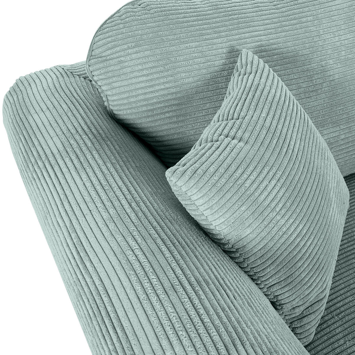 2-SITZER-SOFA Cord Mintgrün  - Dunkelbraun/Mintgrün, KONVENTIONELL, Holz/Textil (190/70/90cm) - home24