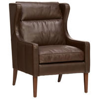 ÖRONLAPPSFÅTÖLJ i trä, läder brun  - brun, Lifestyle, läder/trä (69/103/89cm) - Ambia Home