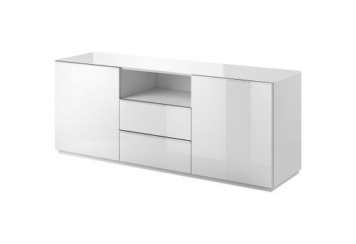 KOMÓD 180/71/48 cm  - fehér, faalapú anyag/Üveg (180/71/48cm) - Venda