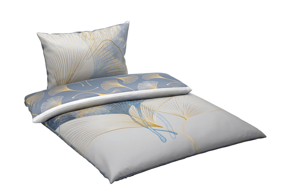 OBOJESTRANSKA POSTELJNINA 140/200 cm saten siva  - siva, Basics, tekstil (140/200cm) - Esposa