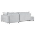 ECKSOFA in Flachgewebe Hellgrau - Hellgrau/Schwarz, KONVENTIONELL, Kunststoff/Textil (295/200cm) - Carryhome