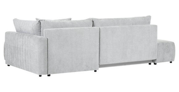 ECKSOFA in Flachgewebe Hellgrau - Hellgrau/Schwarz, KONVENTIONELL, Kunststoff/Textil (295/200cm) - Carryhome