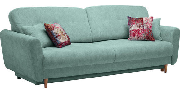 DREISITZER-SOFA in Textil Blau, Grün - Blau/Multicolor, Design, Holz/Textil (235/87/98cm) - Hom`in
