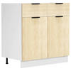 KÜCHENUNTERSCHRANK 80/82/46 cm  in Weiß, Honigeiche  - Honigeiche/Schwarz, Trend, Holzwerkstoff/Kunststoff (80/82/46cm) - MID.YOU