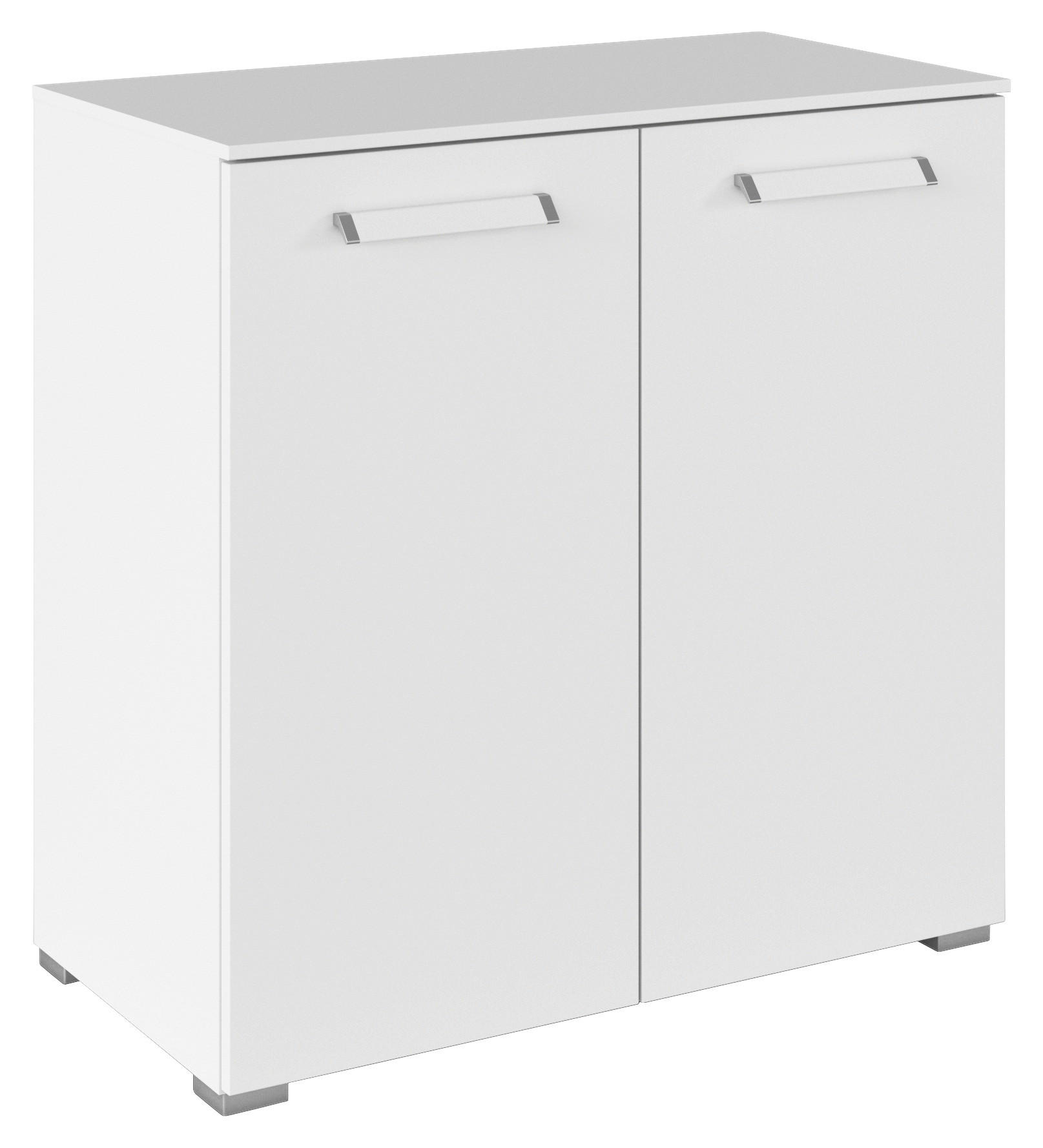 KOMMODE  in 80/81/42 cm  - Silberfarben/Weiß, Design, Holzwerkstoff/Kunststoff (80/81/42cm) - Novel