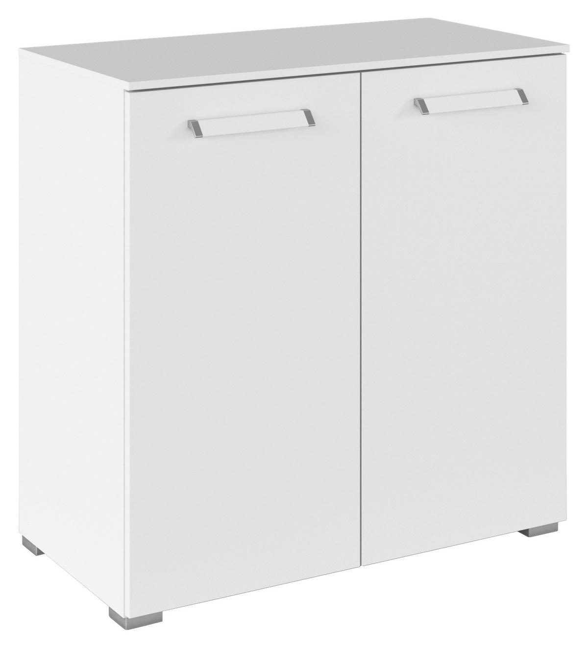 KOMMODE  in 80/81/42 cm  - Silberfarben/Weiß, Design, Holzwerkstoff/Kunststoff (80/81/42cm) - Novel