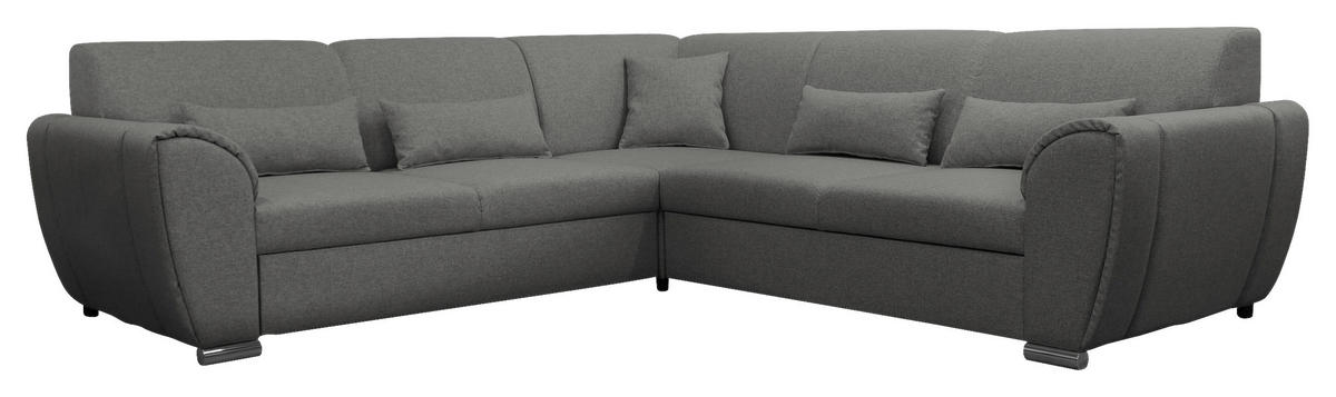 ECKSOFA Grau Flachgewebe  - Silberfarben/Grau, Design, Kunststoff/Textil (266/266cm) - Livetastic