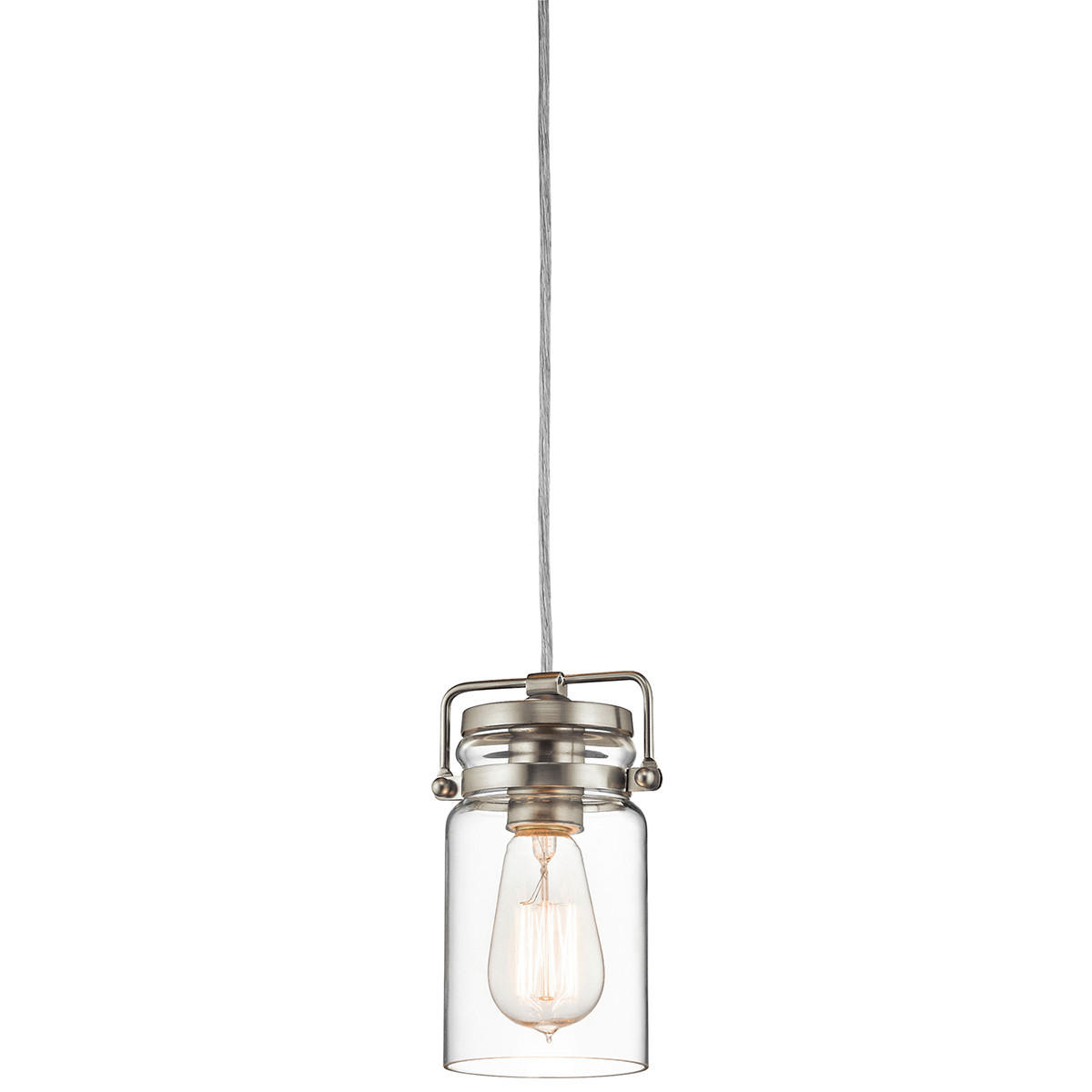 HÄNGELEUCHTE 12/25.6 cm    - Nickelfarben, Lifestyle, Glas/Metall (12/25.6cm) - Elstead Lighting