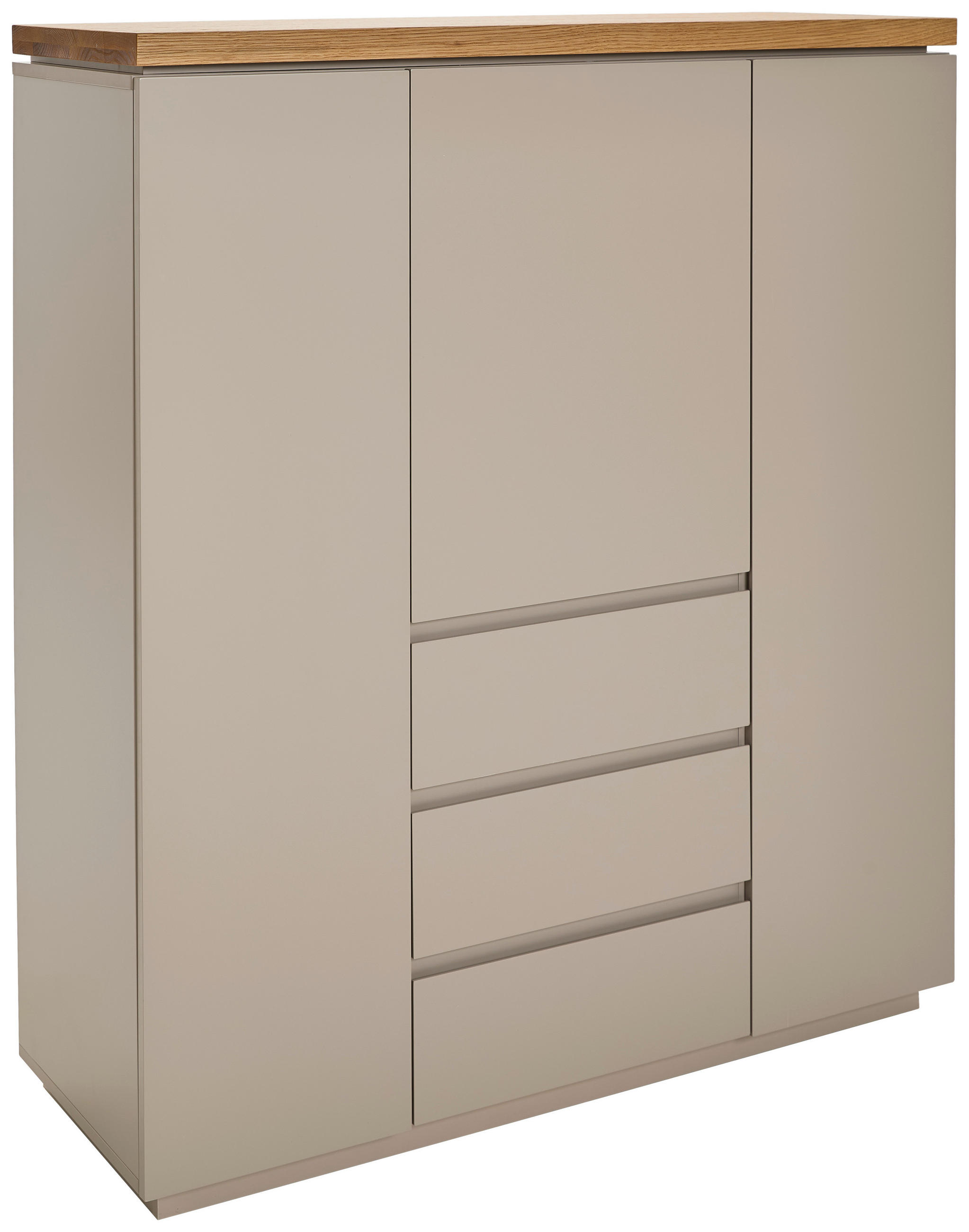 MID.YOU ŠIROKÁ KOMODA, šedá, barvy dubu, 113/130/40 cm