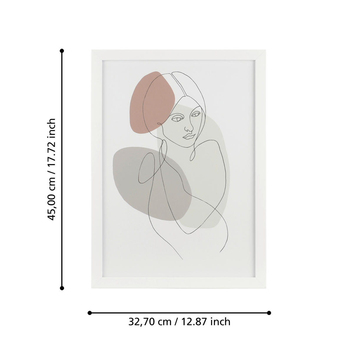 DRUCKGRAFIK Menschen Multicolor, Weiß  - Multicolor/Weiß, Trend, Glas/Kunststoff (32,7/1,6/45cm) - Eglo