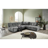 ECKSOFA ITALIA in Chenille Anthrazit  284/250 cm  - Anthrazit/Schwarz, MODERN, Kunststoff/Textil (284/250cm) - Livetastic