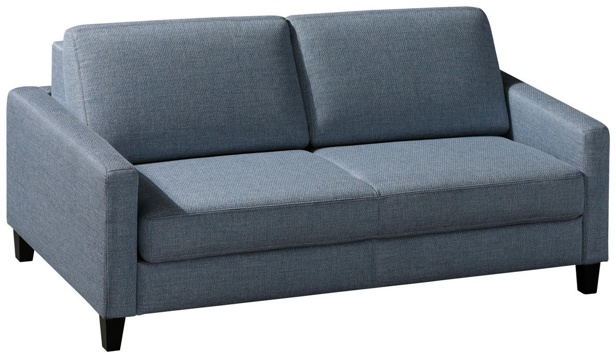 SCHLAFSOFA in Textil Blau, Grau  - Blau/Schwarz, Design, Holz/Textil (184/87/102cm) - Dieter Knoll