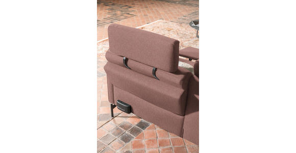 ECKSOFA in Flachgewebe Hellrot  - Hellrot/Anthrazit, Design, Textil/Metall (230/254cm) - Ambiente