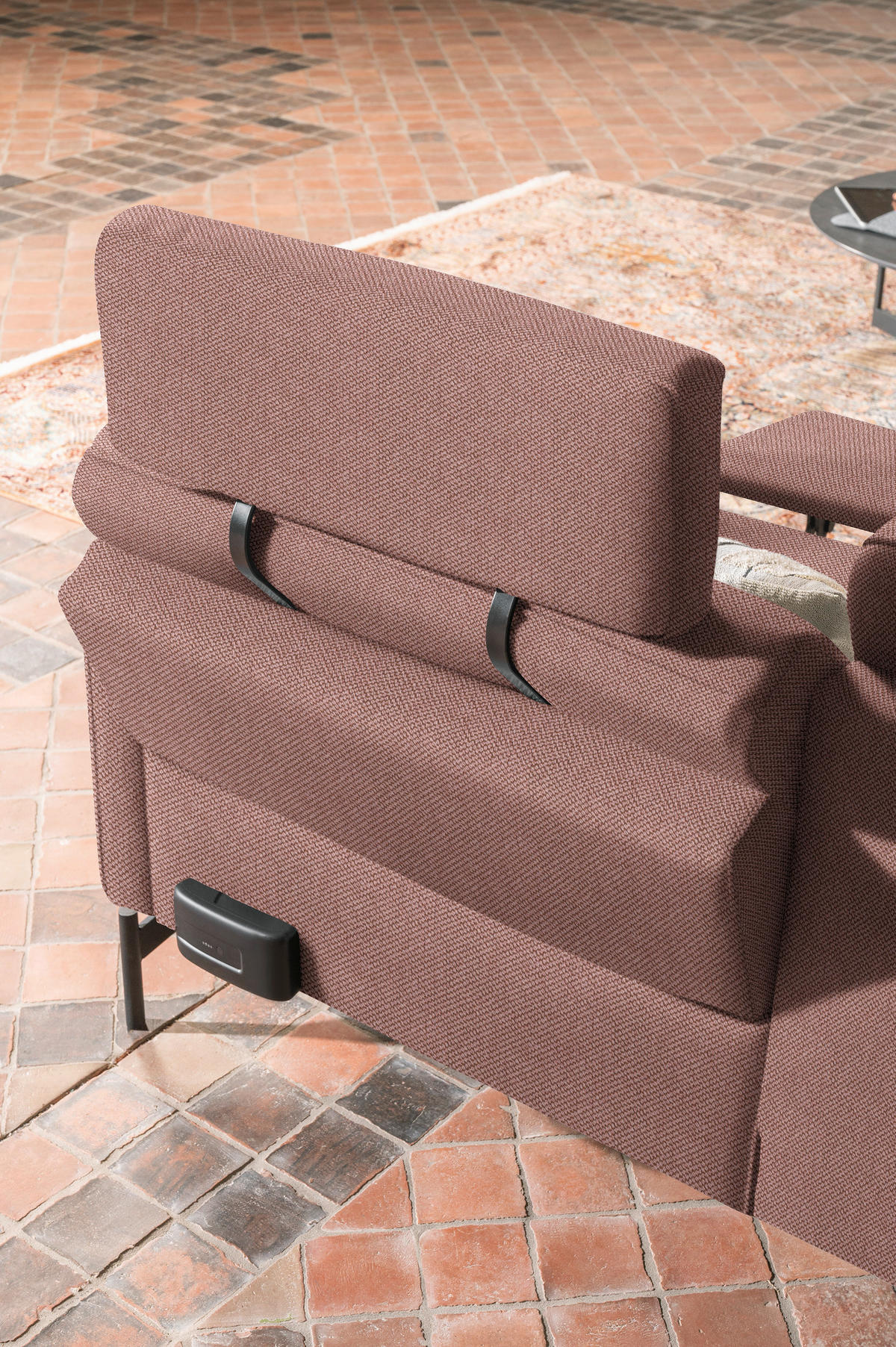ECKSOFA in Flachgewebe Hellrot  - Hellrot/Anthrazit, Design, Textil/Metall (230/254cm) - Johann Jakob