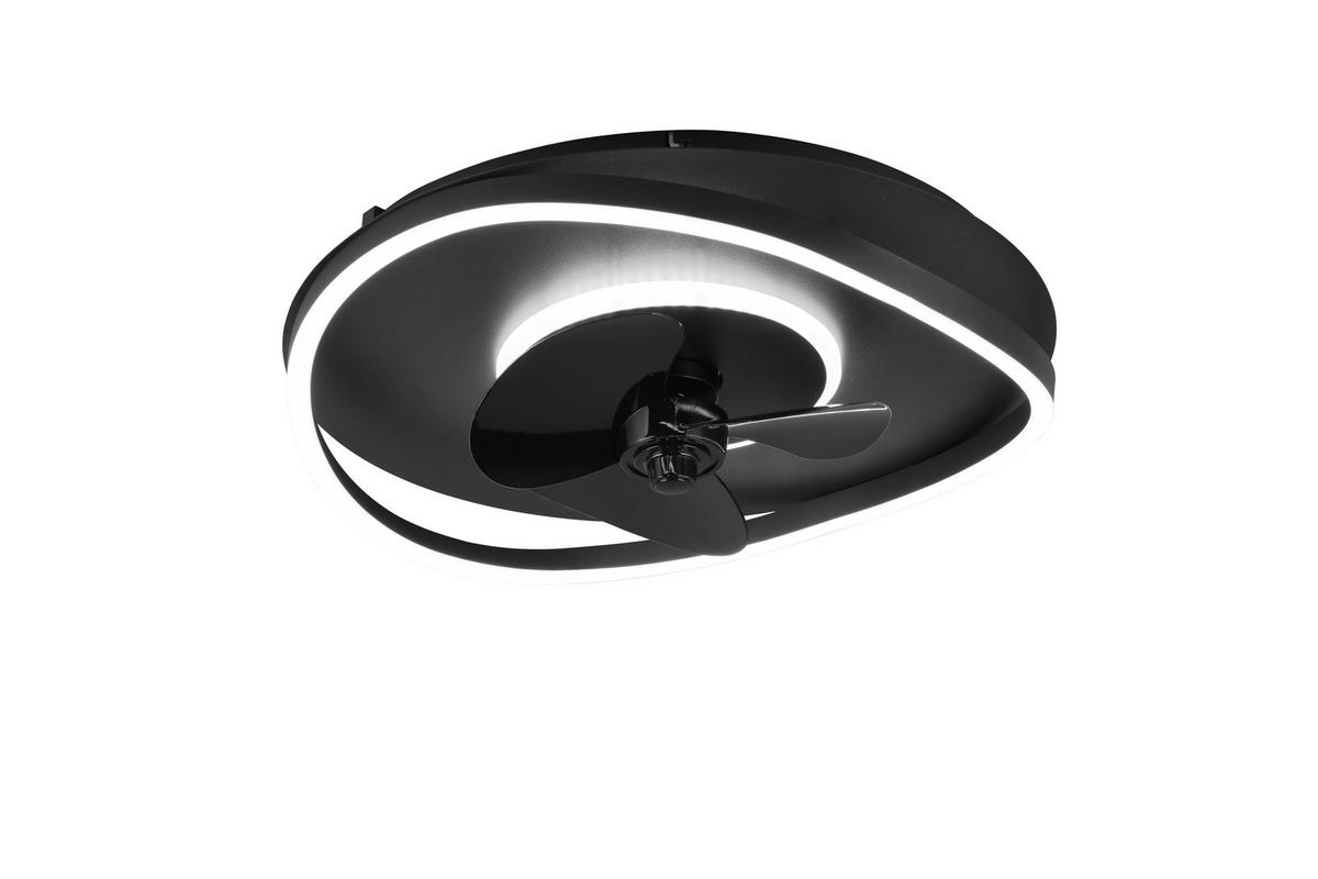 DECKENVENTILATOR  73,5/23 cm    - Schwarz, Design, Kunststoff (73,5/23cm)