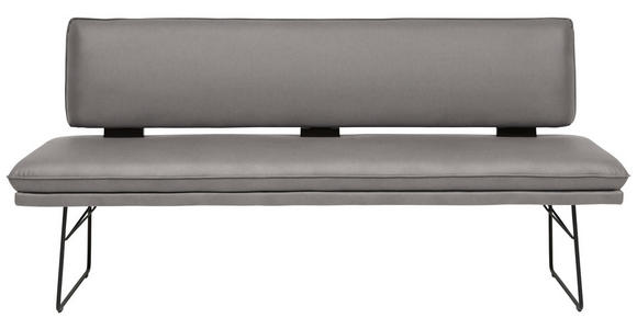 SITZBANK in Metall, Textil Grau, Schwarz  - Schwarz/Grau, Design, Textil/Metall (195/91/65cm) - Dieter Knoll