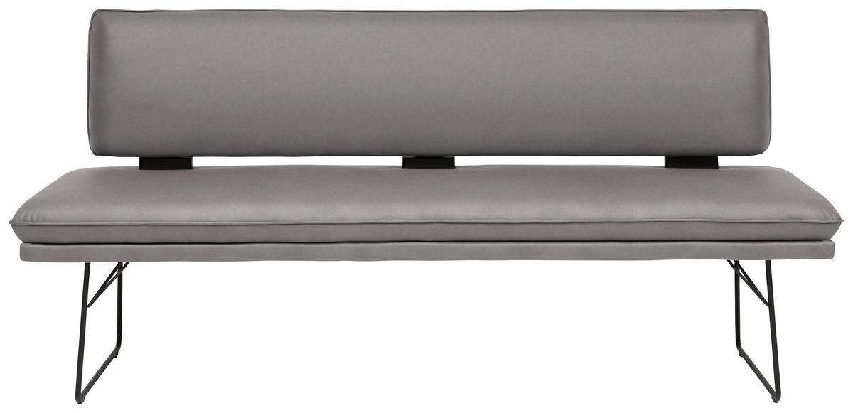 SITZBANK in Metall, Textil Grau, Schwarz  - Schwarz/Grau, Design, Textil/Metall (195/91/65cm) - Dieter Knoll