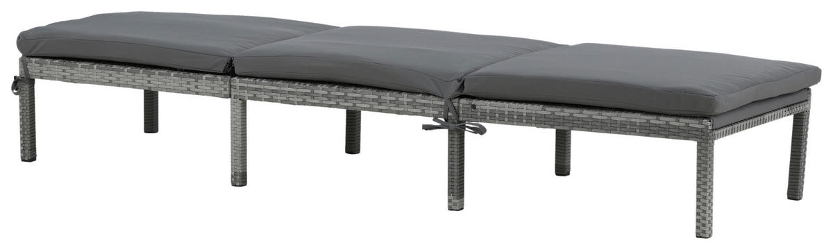 SONNENLIEGE 59/84/198 cm  - Grau, KONVENTIONELL, Kunststoff/Textil (59/84/198cm) - Gardenson