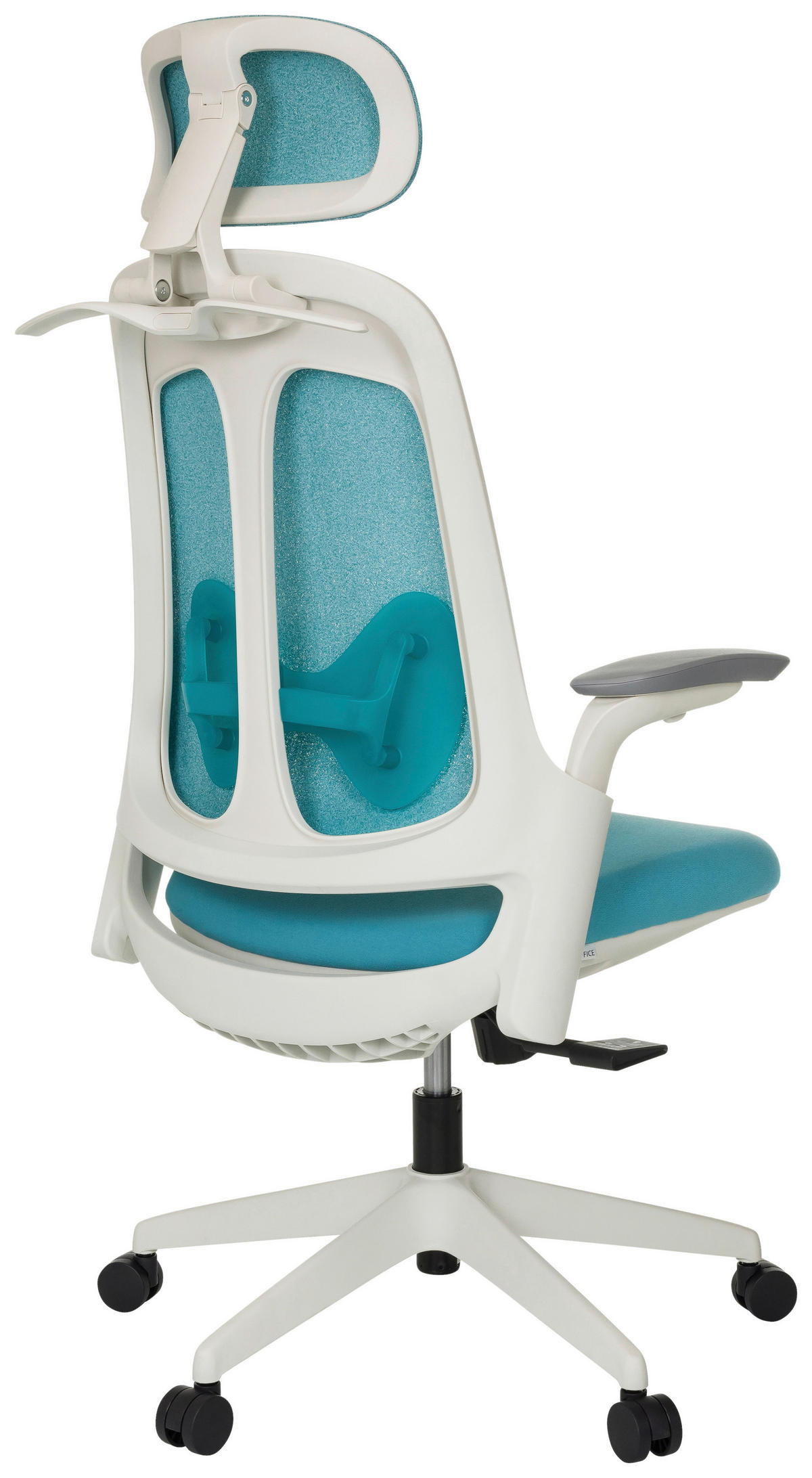VRTLJIVI STOL tekstil modra  - modra/siva, Moderno, umetna masa/tekstil (66/115-131/66cm) - MID.YOU