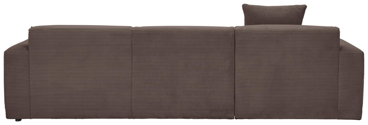 ECKSOFA in Cord Mokka  - Schwarz/Mokka, Design, Kunststoff/Textil (196/303cm) - Livetastic