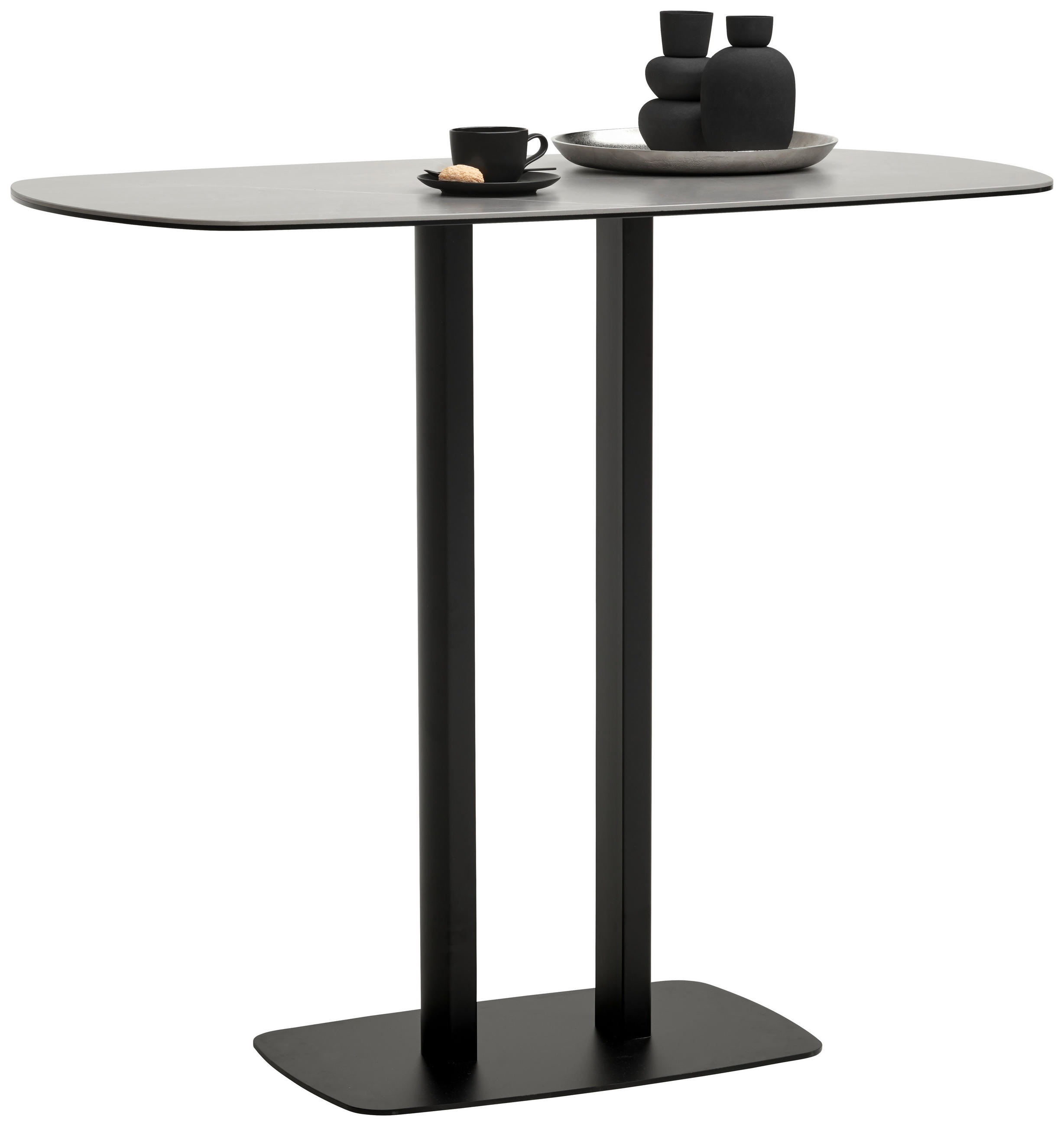 BARTISCH Metall, Glas, Keramik 120/70/105 cm   - Schwarz/Grau, Design, Glas/Keramik (120/70/105cm) - Novel