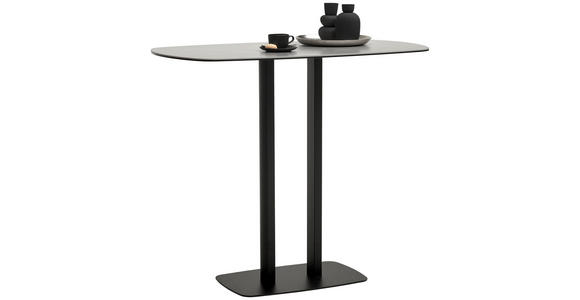 BARTISCH in Metall, Glas, Keramik 120/70/105 cm   - Schwarz/Grau, Design, Glas/Keramik (120/70/105cm) - Novel