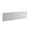 SIDEBOARD Mailand Set 7  in 263,5/73/33 cm  - Weiß Hochglanz/Schwarz, MODERN, Holzwerkstoff/Kunststoff (263,5/73/33cm) - MID.YOU