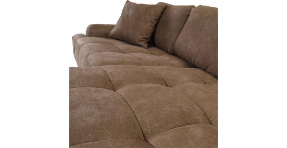 ECKSOFA Braun Lederlook  - Schwarz/Braun, KONVENTIONELL, Kunststoff/Textil (286/195cm) - Ambia Home