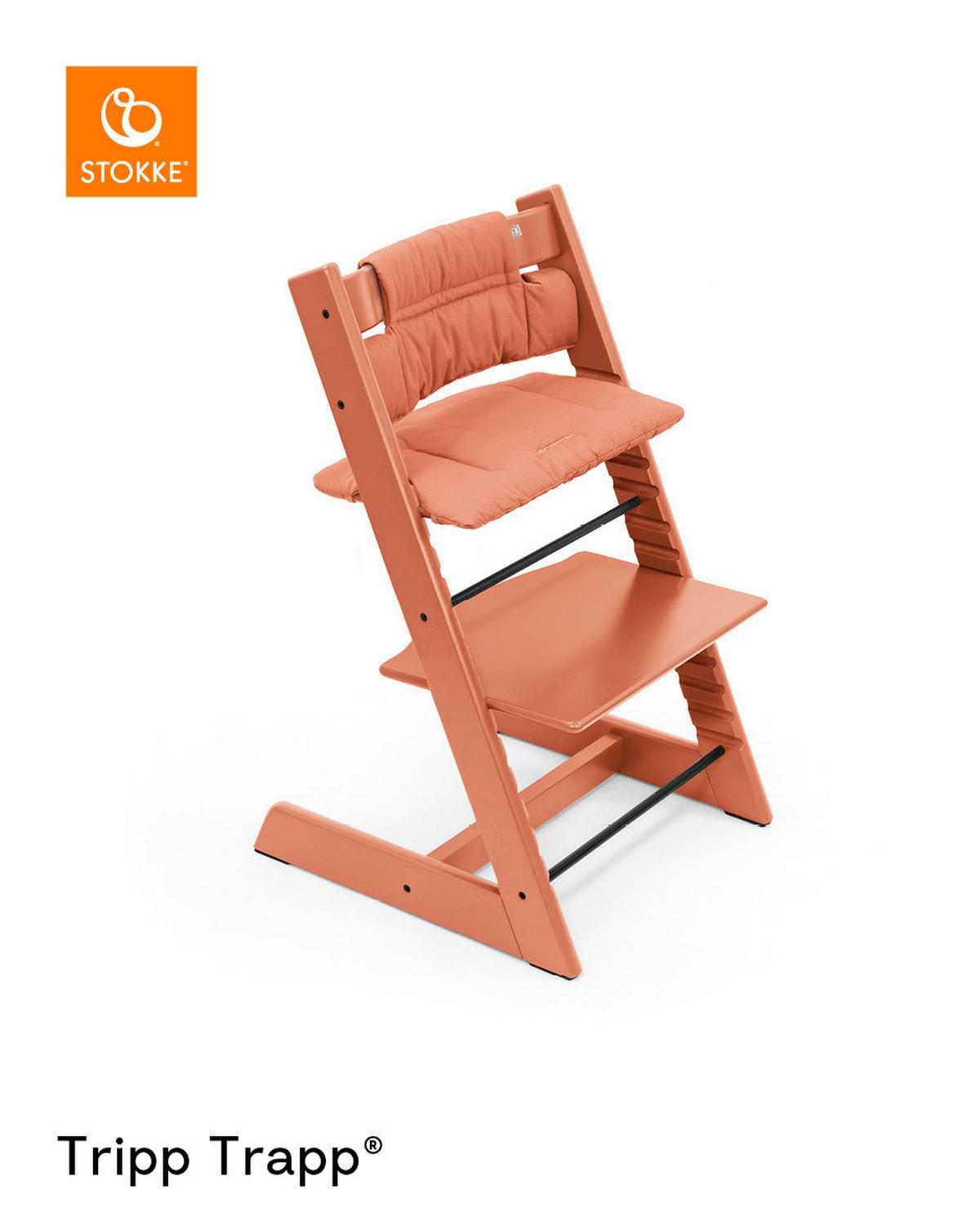 HOCHSTUHLEINLAGE Tripp Trapp  - Terracotta, Basics, Textil (2/25/42cm) - Stokke