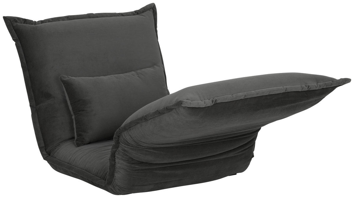 SCHLAFSESSEL Cord Grau    - Silberfarben/Grau, MODERN, Textil/Metall (77/73/87cm) - MID.YOU