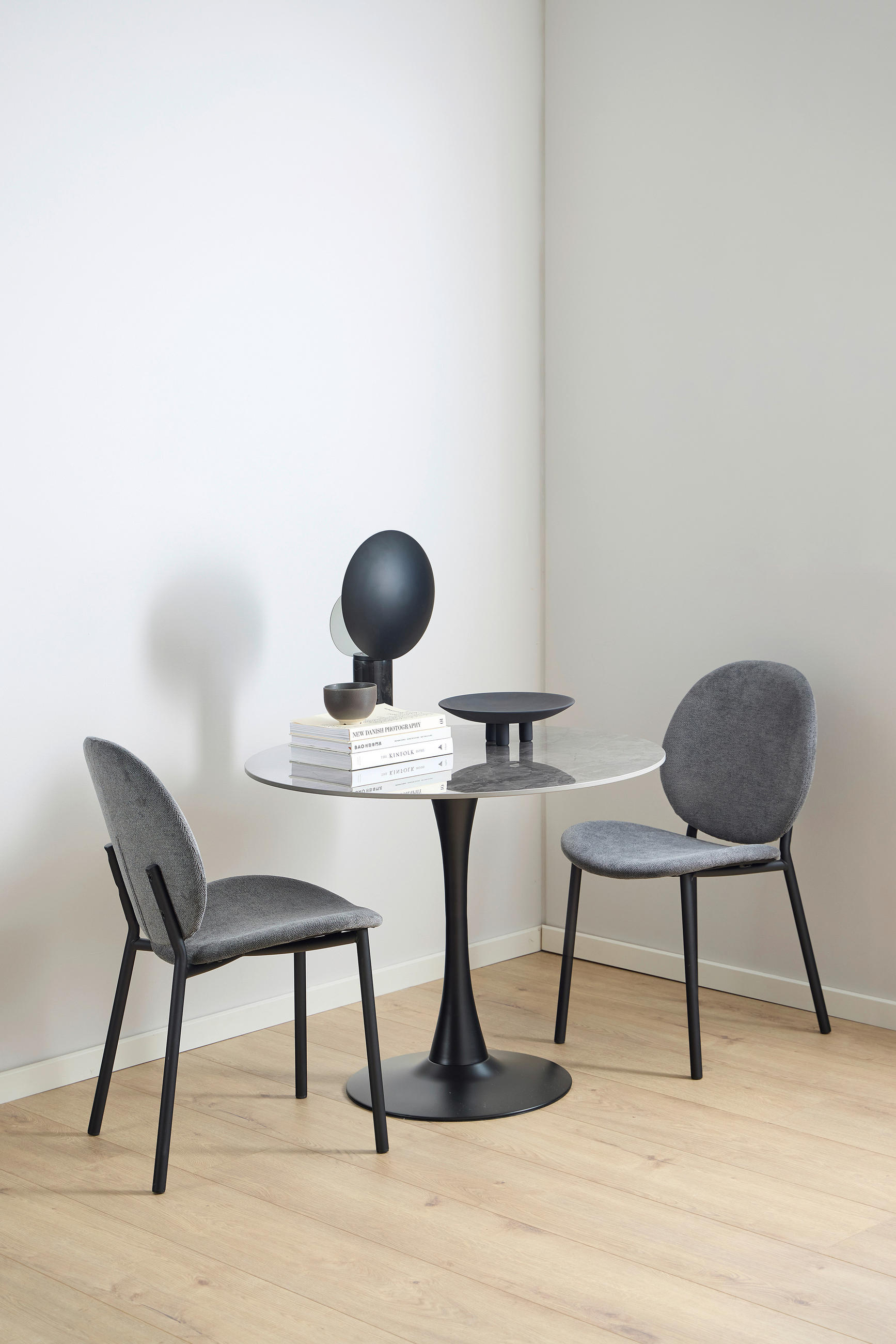 ESSTISCH in Metall, Keramik 90/90/75 cm  - Schwarz/Grau, Basics, Keramik/Metall (90/90/75cm) - MID.YOU