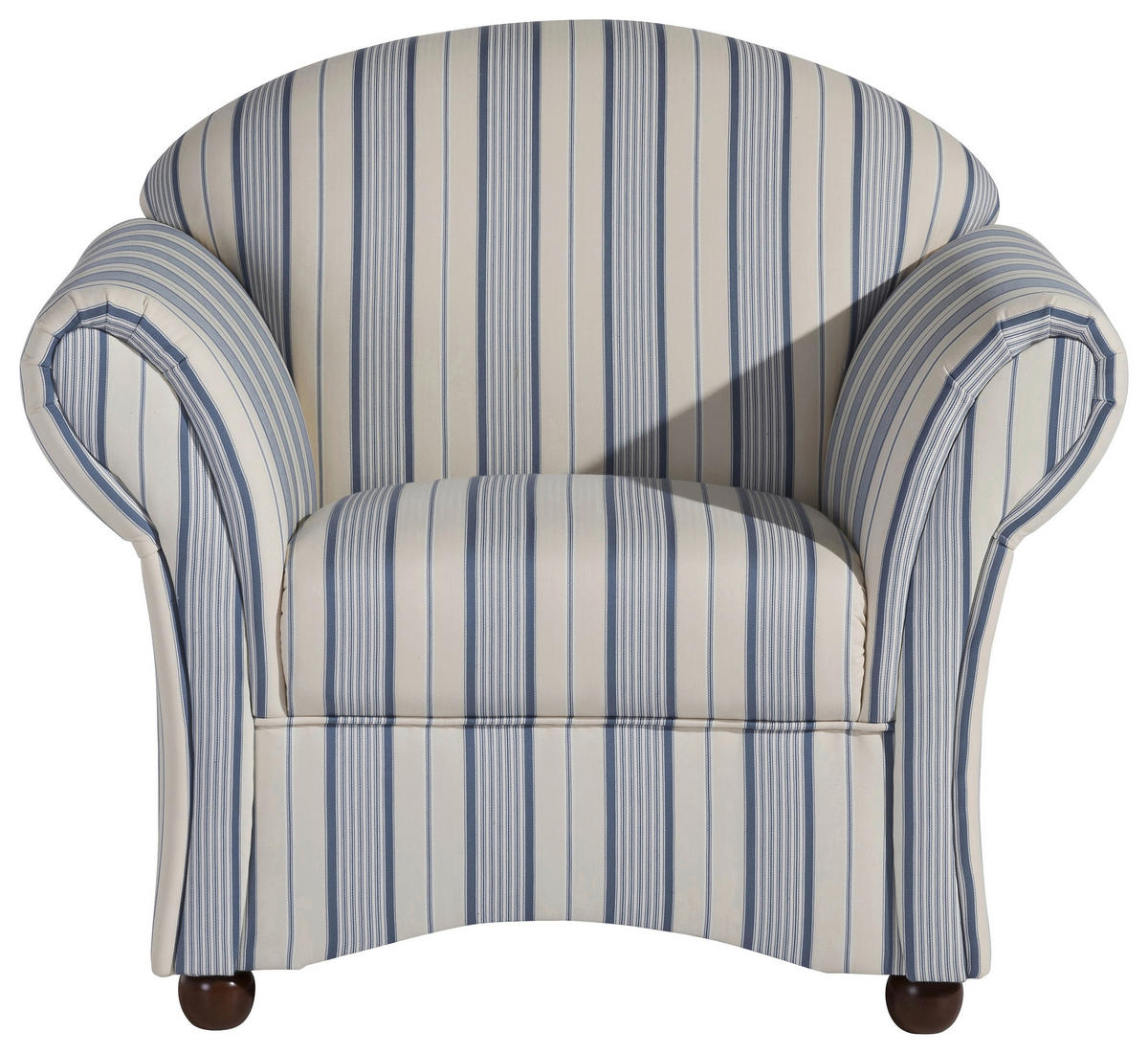 SESSEL in Flachgewebe Blau, Beige  - Blau/Beige, Design, Holz/Textil (96/85/81cm) - Max Winzer