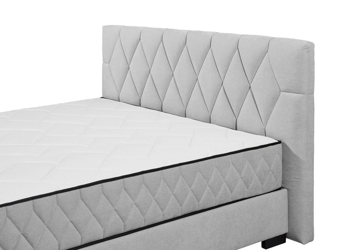 BOXBETT 180/200 cm  in Hellgrau  - Hellgrau/Schwarz, Modern, Holzwerkstoff/Kunststoff (180/200cm) - MID.YOU