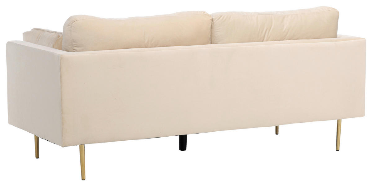 2-SITS SOFFA i metall, textil guldfärgad, beige  - beige/guldfärgad, Design, metall/textil (203/84/90cm) - Livetastic