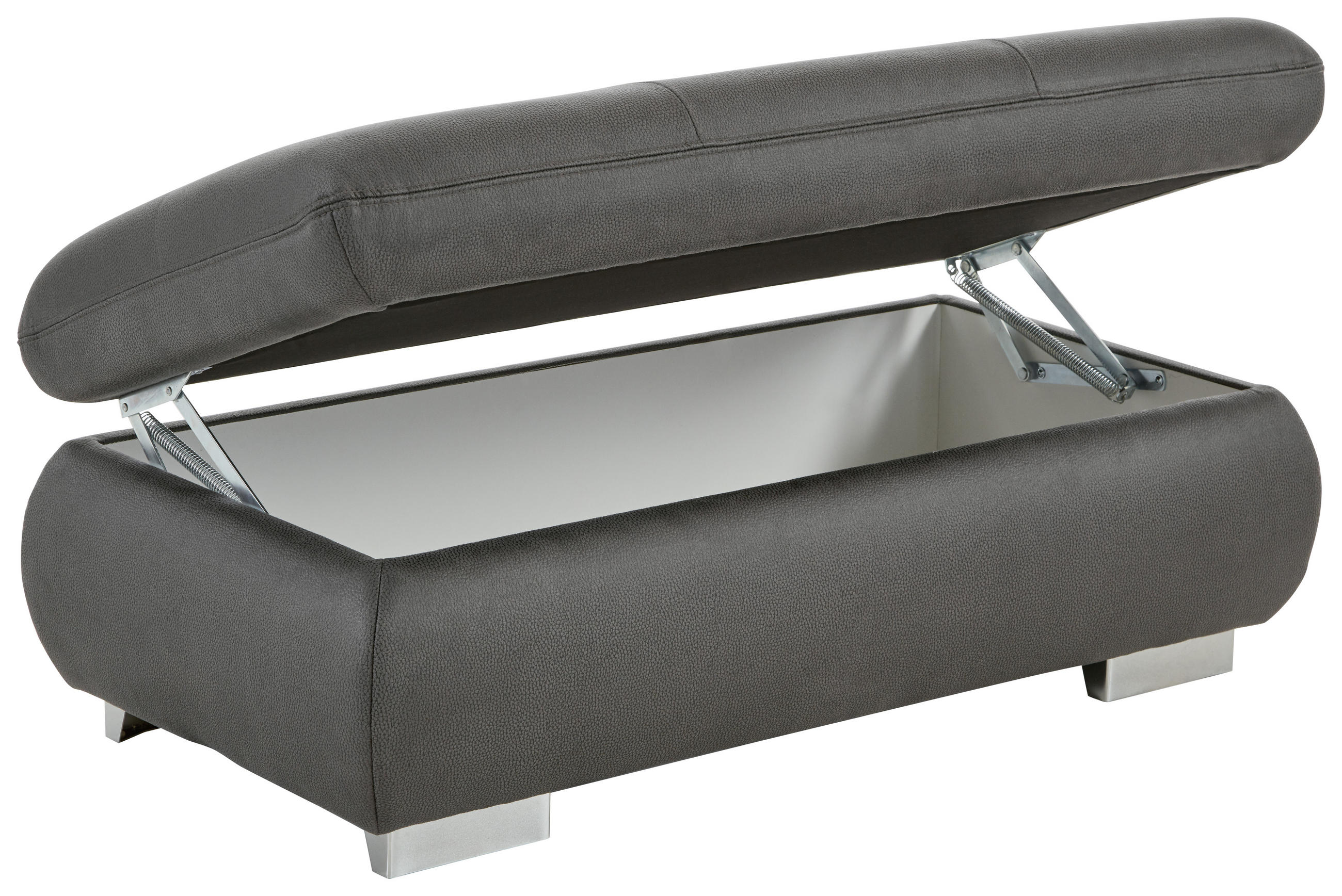 HOCKER Mikrofaser Grau  - Chromfarben/Grau, Design, Textil/Metall (129/49/64cm) - Beldomo Speed