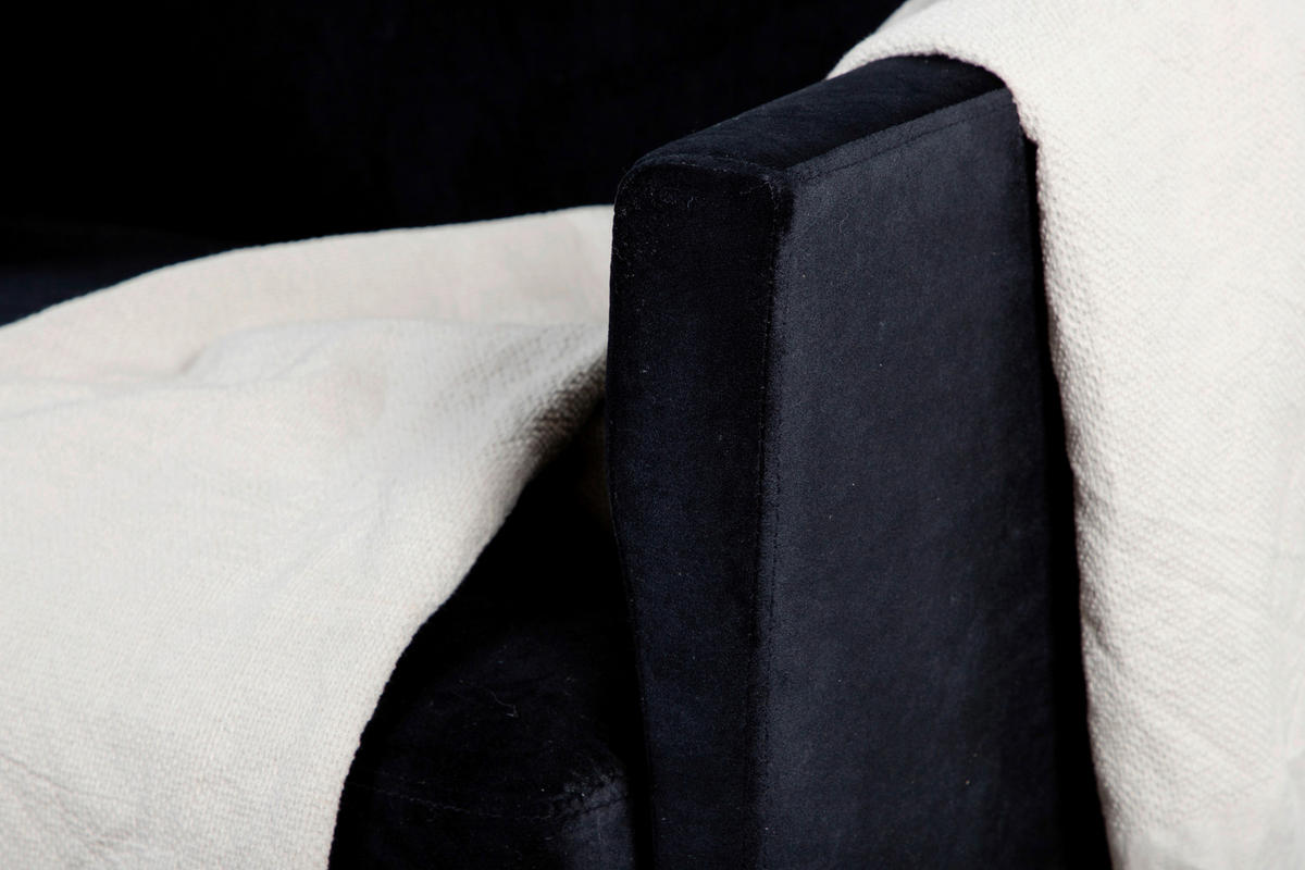SESSEL in Samt Schwarz  - Schwarz, Design, Textil/Metall (95/80/84cm) - Livetastic