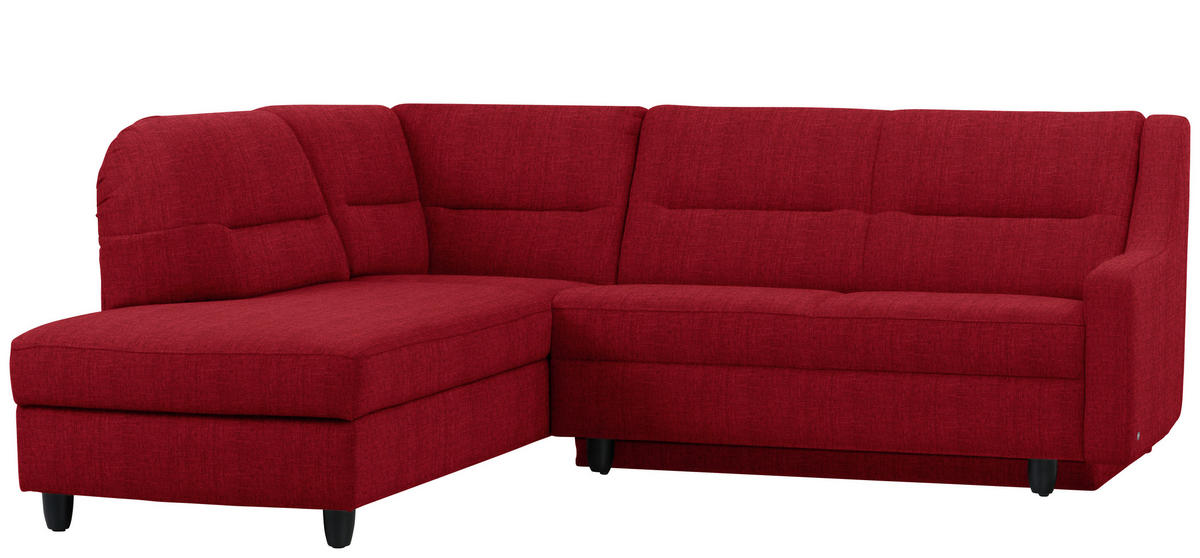 ECKSOFA in Chenille Rot  208/226 cm  - Rot/Schwarz, KONVENTIONELL, Textil (208/226cm) - Sedda
