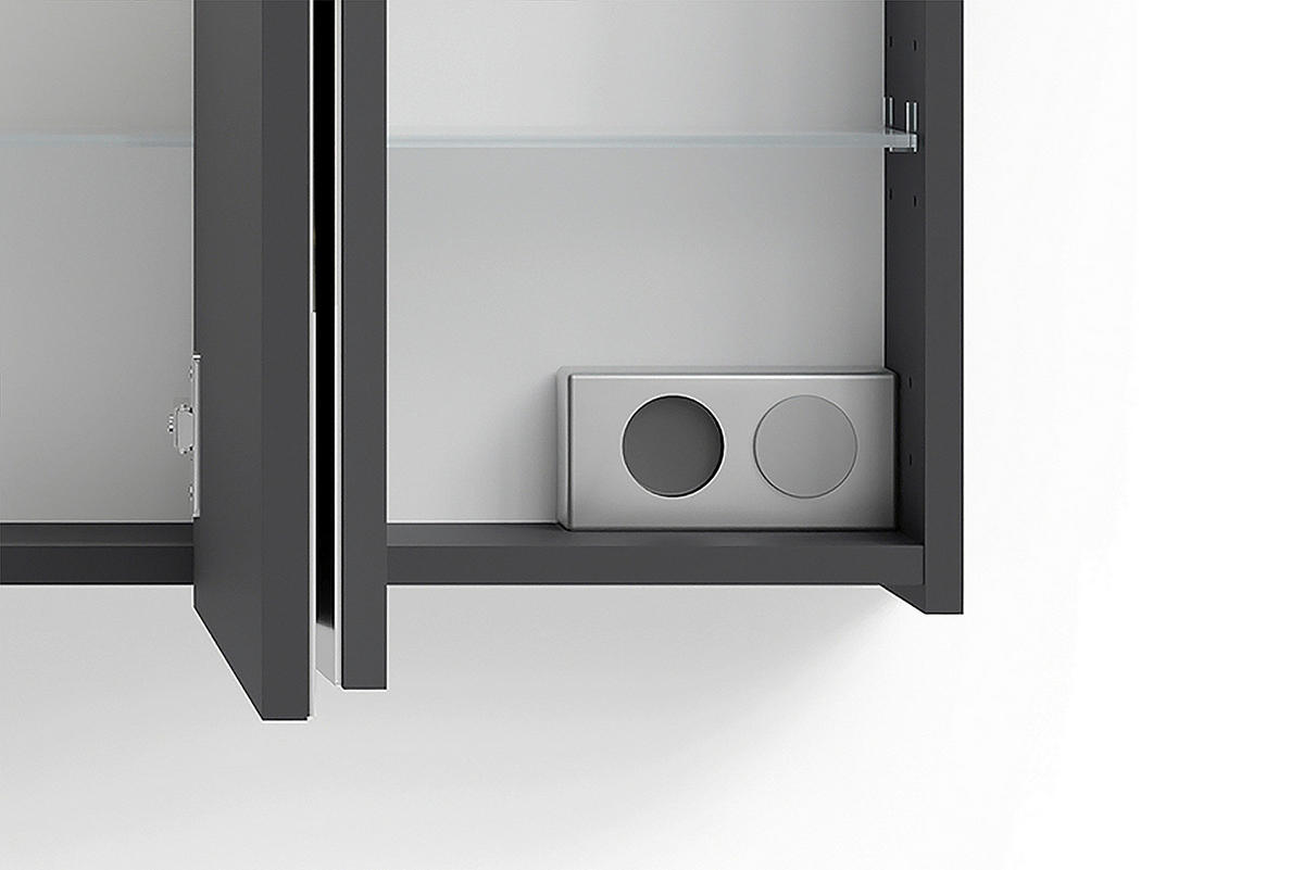 SPIEGELSCHRANK 100/60/20 cm  - Anthrazit, MODERN, Glas/Holzwerkstoff (100/60/20cm) - MID.YOU