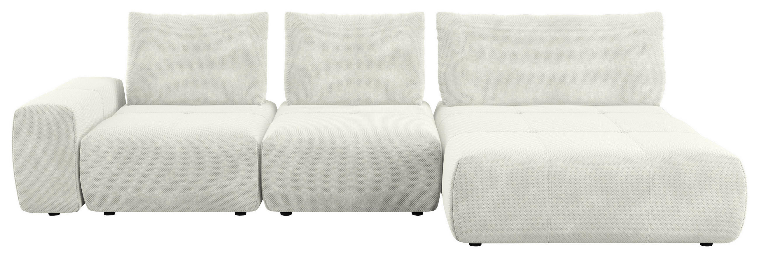 ECKSOFA in Velours Creme  347/174 cm  - Creme/Schwarz, Design, Kunststoff/Textil (347/174cm) - Xora