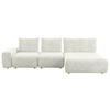 ECKSOFA in Velours Creme  - Creme/Schwarz, Design, Kunststoff/Textil (347/174cm) - Xora