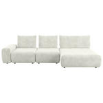 ECKSOFA in Velours Creme  - Creme/Schwarz, Design, Kunststoff/Textil (342/174cm) - Xora