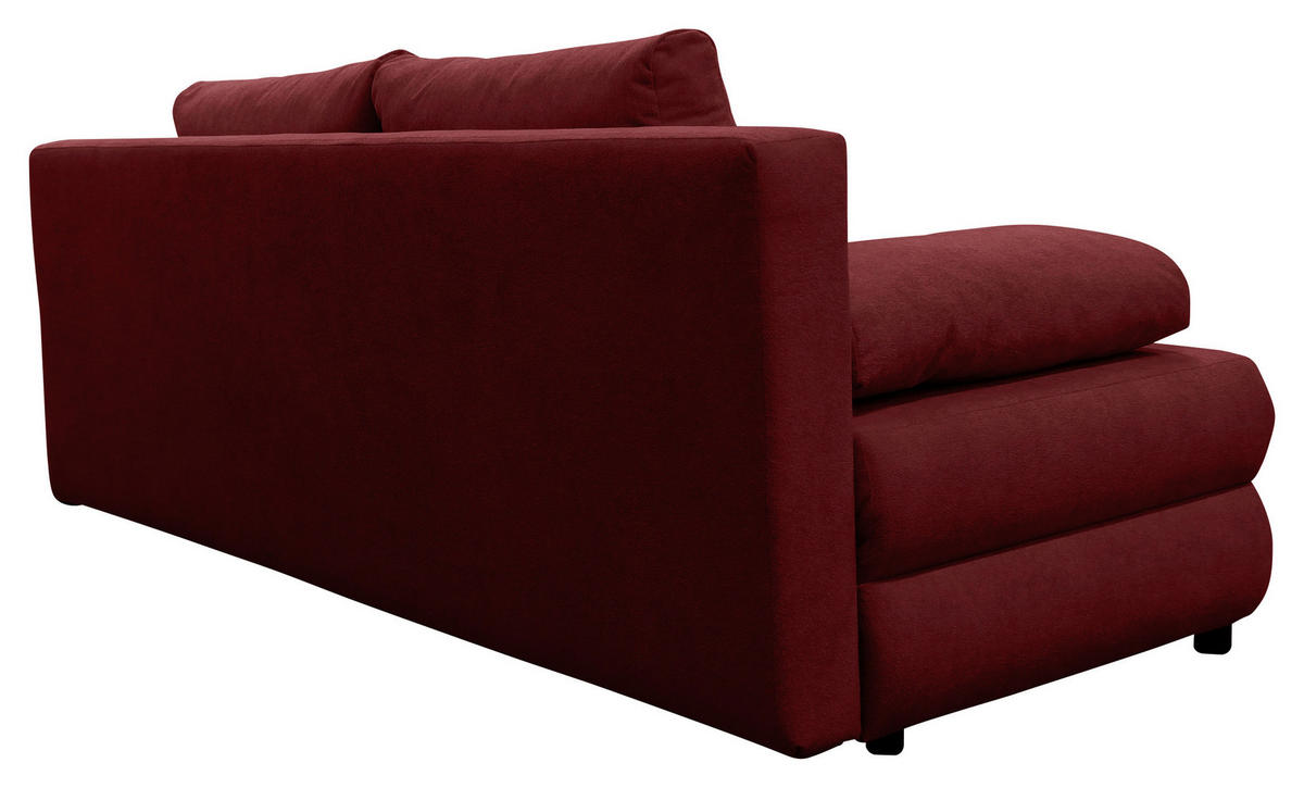 SCHLAFSOFA MELA in Chenille, Webstoff Bordeaux  - Bordeaux/Schwarz, Design, Kunststoff/Textil (206/87/88cm) - P & B