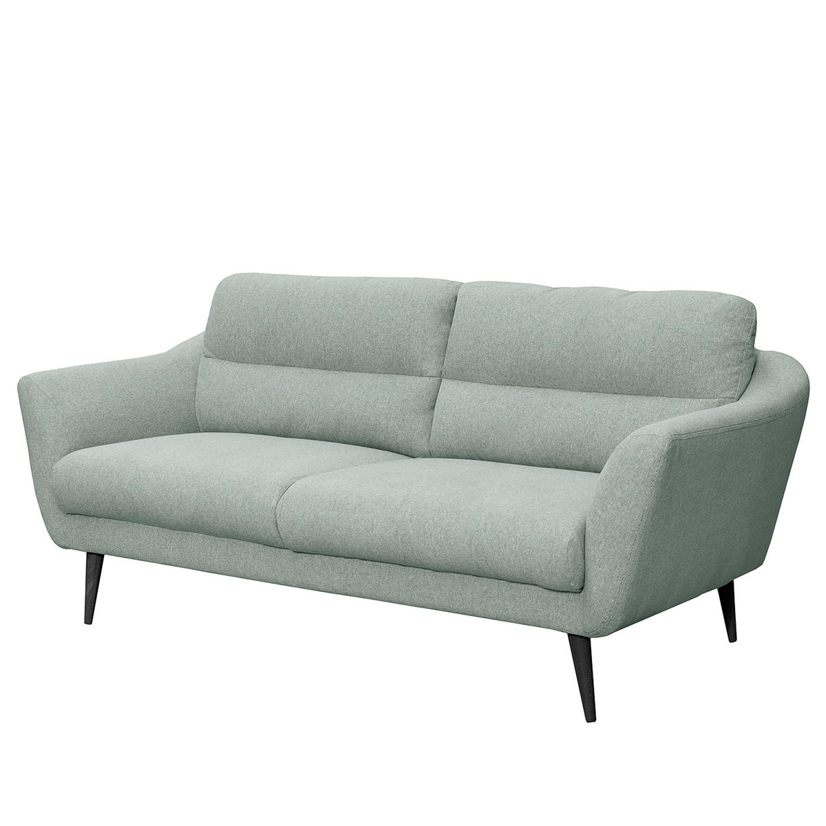 2,5-SITZER Webstoff Hellblau  - Schwarz/Hellblau, Design, Holz/Textil (187/87/88cm) - Livetastic