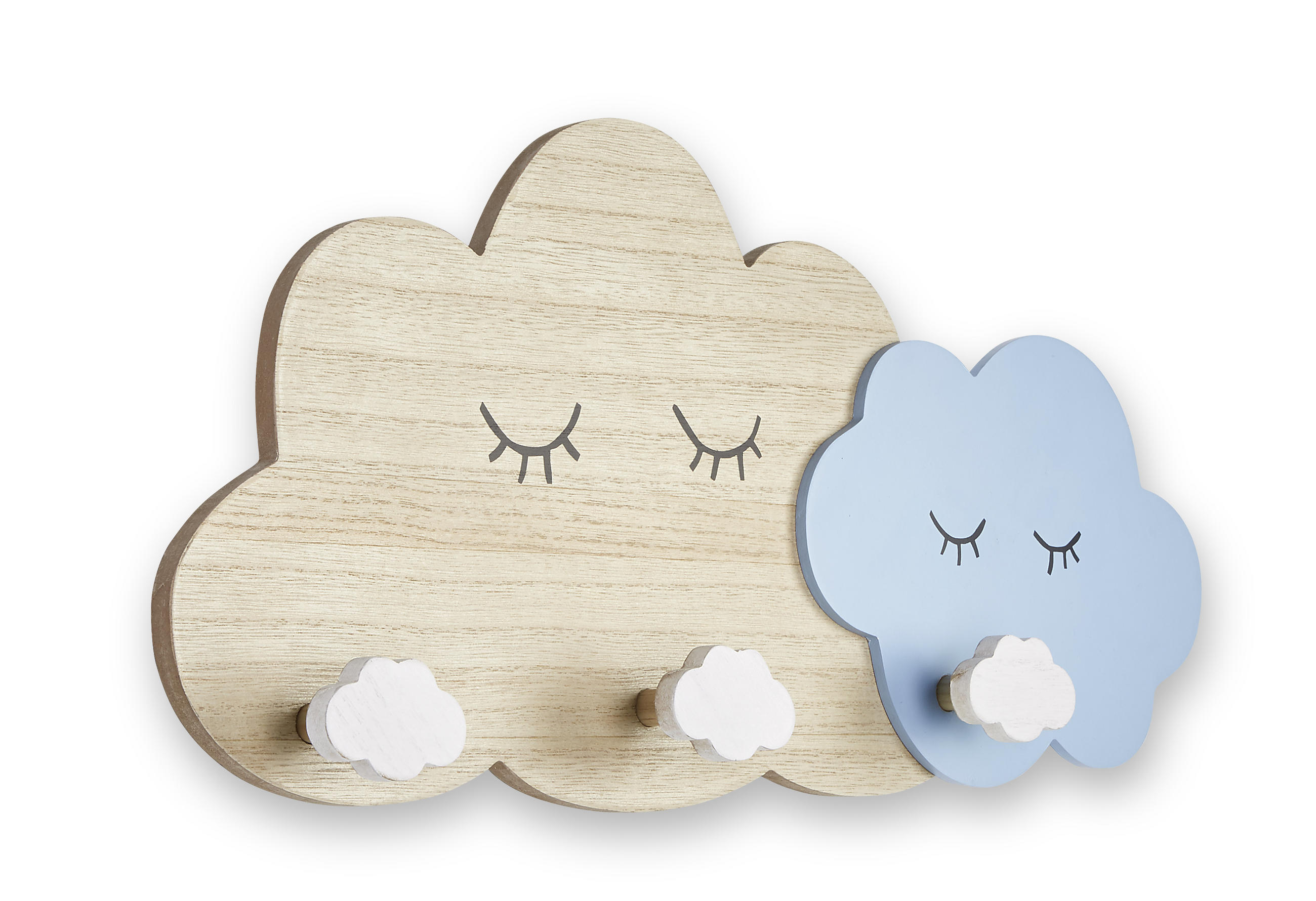 VJEŠALICA plava, prirodne boje, bijela drvo, drvni materijal - bijela/prirodne boje, Design, drvni materijal/drvo (49/22/5cm) - My Baby Lou
