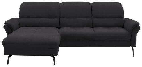 ECKSOFA in Flachgewebe Anthrazit  - Anthrazit/Schwarz, Konventionell, Textil/Metall (181/260cm) - Beldomo Speed