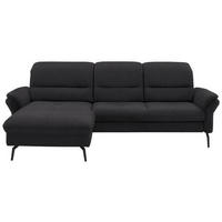 ECKSOFA in Flachgewebe Anthrazit  - Anthrazit/Schwarz, Konventionell, Textil/Metall (181/260cm) - Beldomo Speed